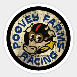 Vintage Poovey Farms Racing Sticker